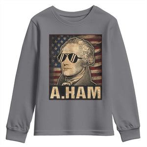 Alexander Hamilton Youth Sweatshirt Vintage American Flag TS10 Charcoal Print Your Wear