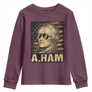 Alexander Hamilton Youth Sweatshirt Vintage American Flag TS10 Maroon Print Your Wear