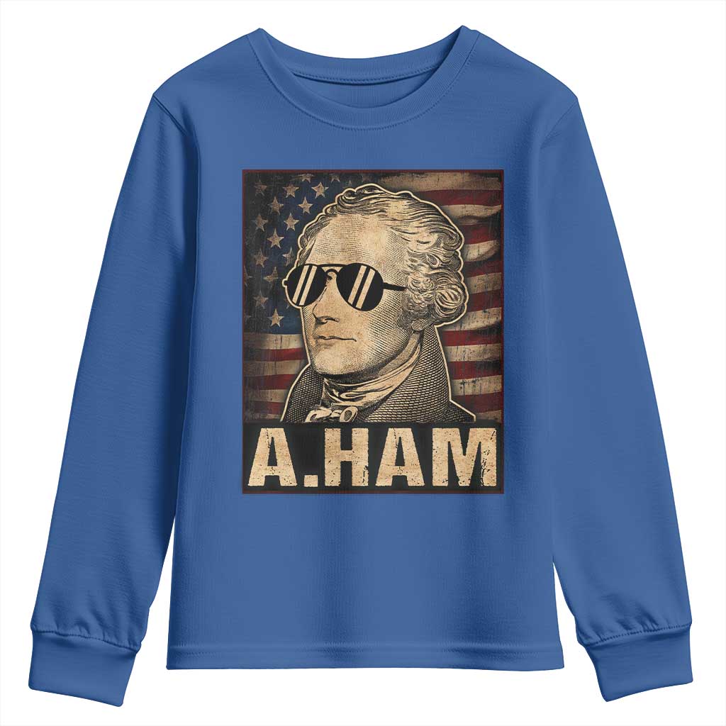 Alexander Hamilton Youth Sweatshirt Vintage American Flag TS10 Royal Blue Print Your Wear