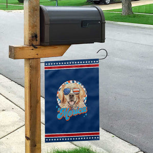 Funny Golden Retriever Merica Garden Flag 4th of July Dog Mom Dad Patriotic USA Retro 90s TS10 Classic Blue Red Print Your Wear