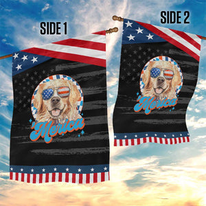 Funny Golden Retriever Merica Garden Flag 4th of July Dog Mom Dad Patriotic USA Retro 90s TS10 Print Your Wear