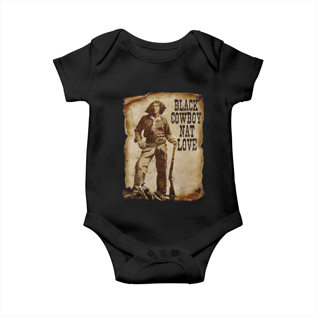 Black Cowboy Nat Love Baby Onesie African American Western Rodeo Melanin Black History Texas TS10 Black Print Your Wear