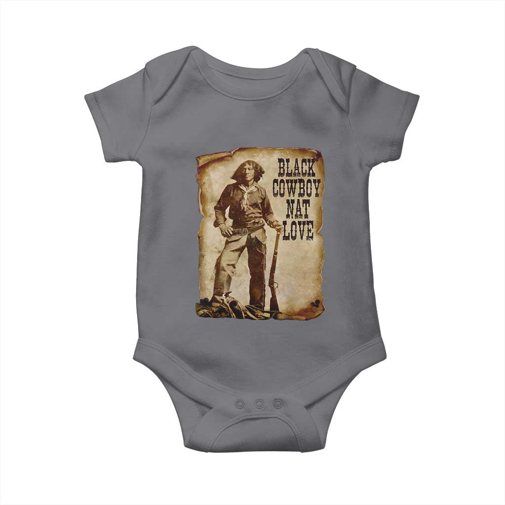 Black Cowboy Nat Love Baby Onesie African American Western Rodeo Melanin Black History Texas TS10 Charcoal Print Your Wear