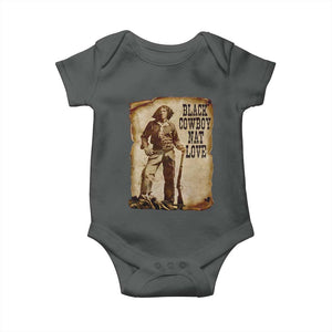 Black Cowboy Nat Love Baby Onesie African American Western Rodeo Melanin Black History Texas TS10 Dark Heather Print Your Wear