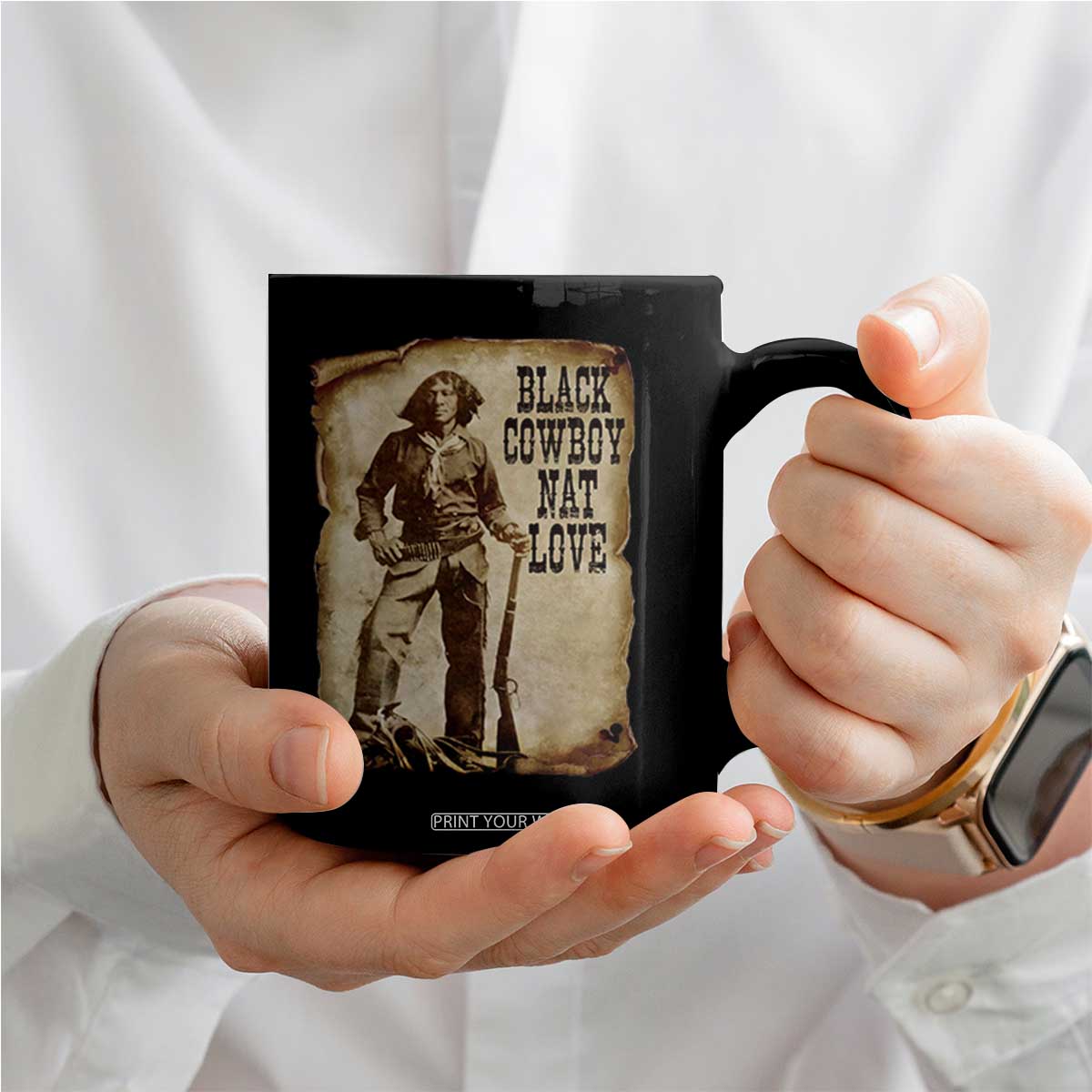 Black Cowboy Nat Love Coffee Mug African American Western Rodeo Melanin Black History Texas TS10 Print Your Wear