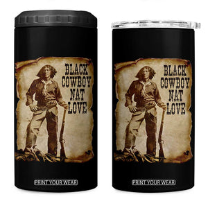 Black Cowboy Nat Love 4 in 1 Can Cooler Tumbler African American Western Rodeo Melanin Black History Texas TS10 One Size: 16 oz Black Print Your Wear