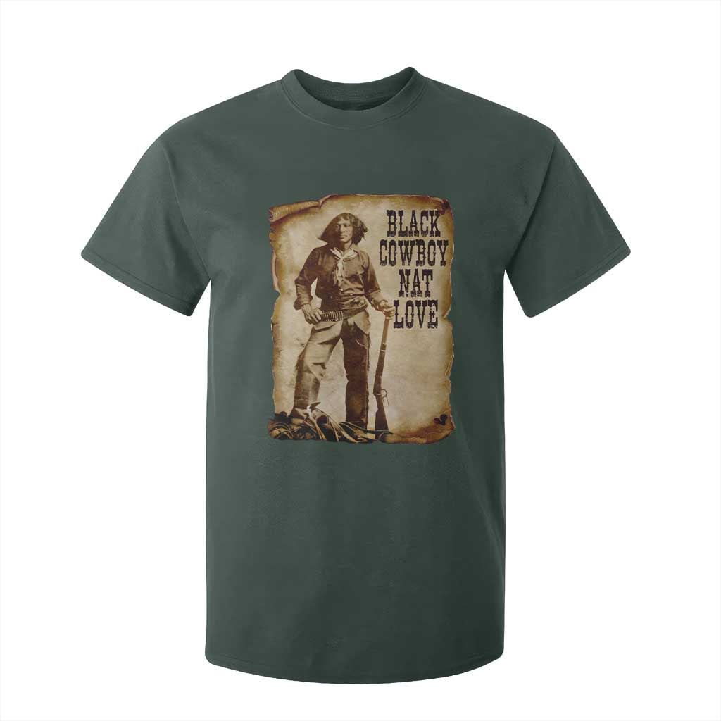 Black Cowboy Nat Love T Shirt For Kid African American Western Rodeo Melanin Black History Texas TS10 Dark Forest Green Print Your Wear