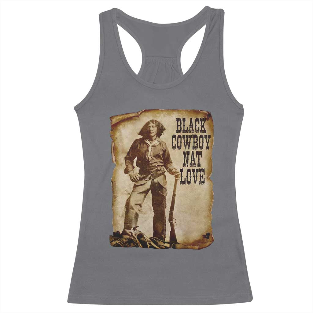Black Cowboy Nat Love Racerback Tank Top African American Western Rodeo Melanin Black History Texas TS10 Charcoal Print Your Wear