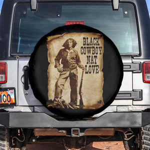 Black Cowboy Nat Love Spare Tire Cover African American Western Rodeo Melanin Black History Texas TS10 No hole Black Print Your Wear