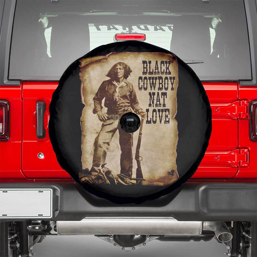 Black Cowboy Nat Love Spare Tire Cover African American Western Rodeo Melanin Black History Texas TS10 Black Print Your Wear