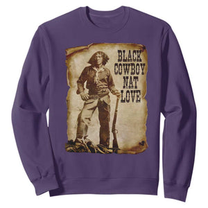 Black Cowboy Nat Love Sweatshirt African American Western Rodeo Melanin Black History Texas TS10 Purple Print Your Wear