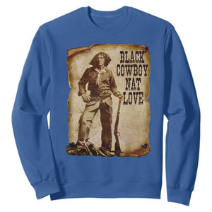 Black Cowboy Nat Love Sweatshirt African American Western Rodeo Melanin Black History Texas TS10 Royal Blue Print Your Wear