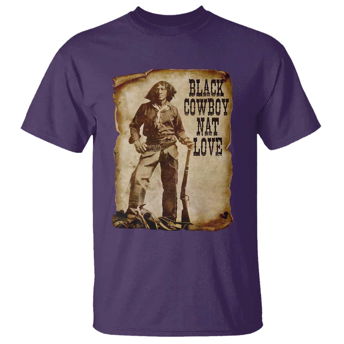 Black Cowboy Nat Love T Shirt African American Western Rodeo Melanin Black History Texas TS10 Purple Print Your Wear