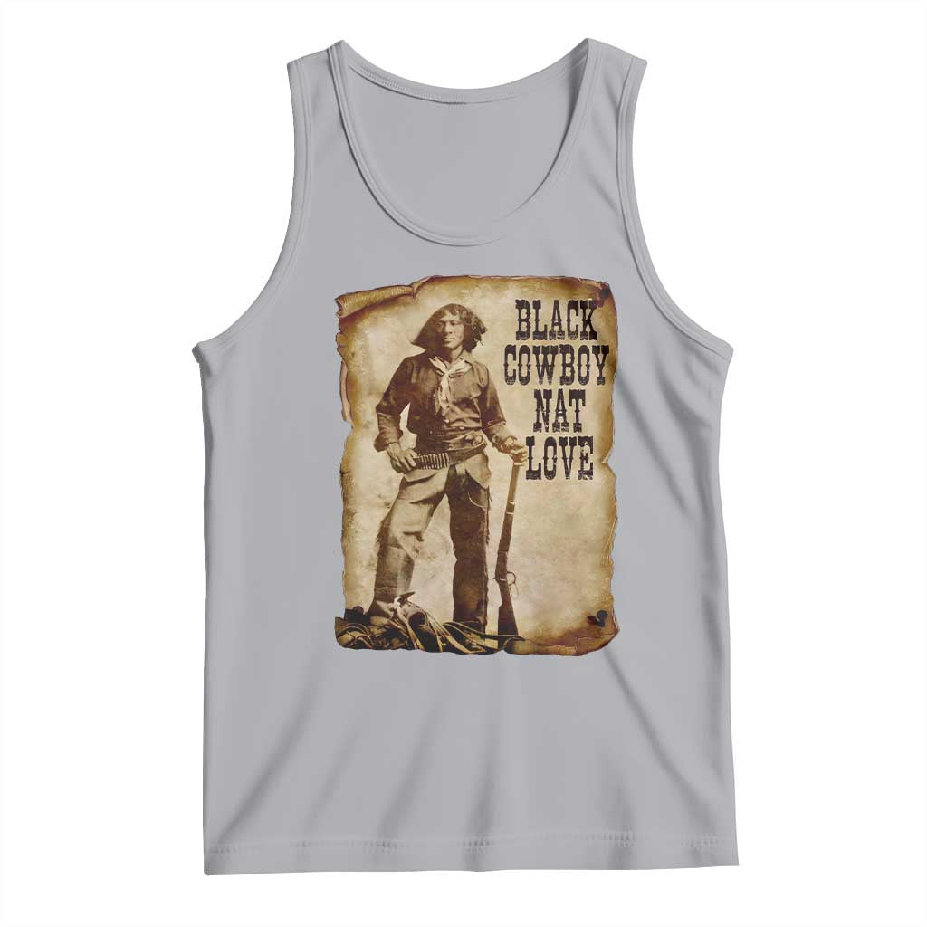 Black Cowboy Nat Love Tank Top African American Western Rodeo Melanin Black History Texas TS10 Athletic Heather Print Your Wear