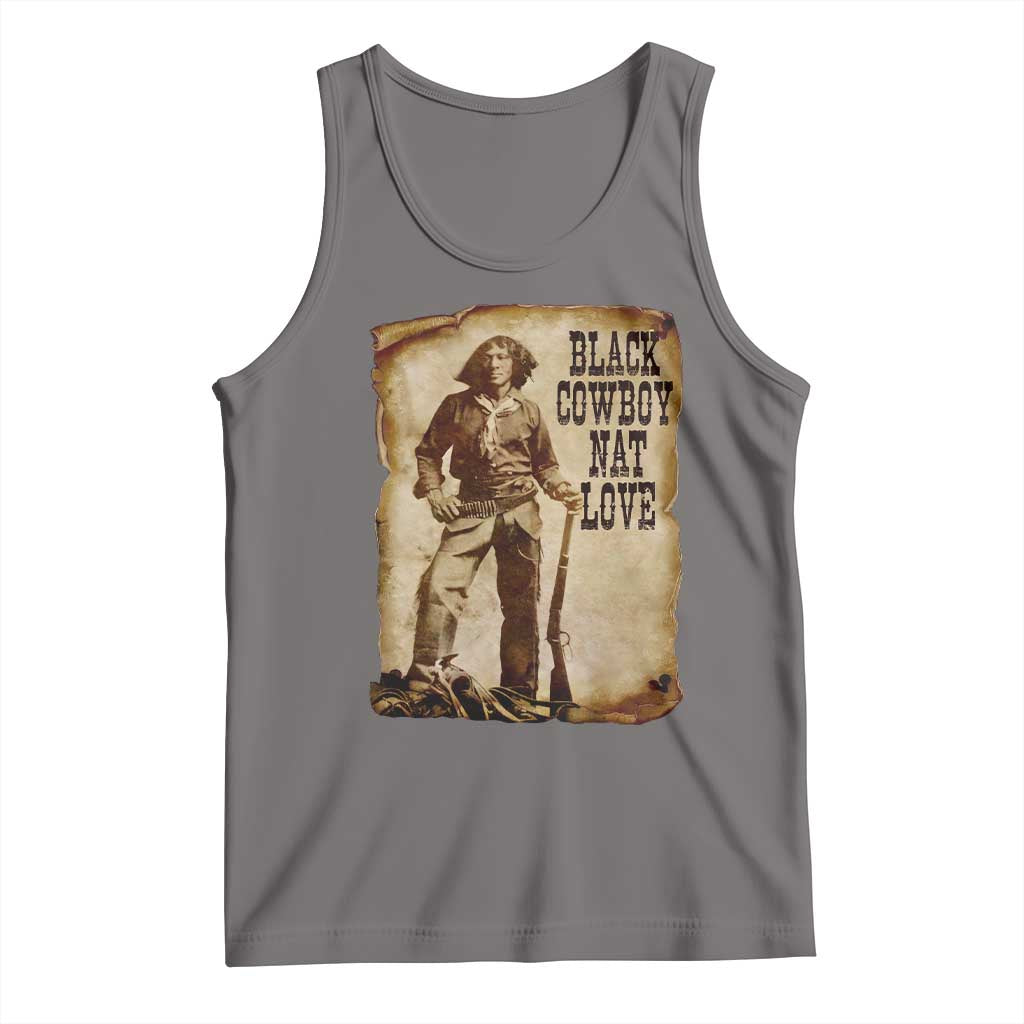 Black Cowboy Nat Love Tank Top African American Western Rodeo Melanin Black History Texas TS10 Deep Heather Print Your Wear