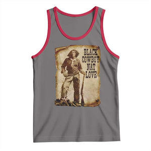Black Cowboy Nat Love Tank Top African American Western Rodeo Melanin Black History Texas TS10 Deep Heather Red Print Your Wear