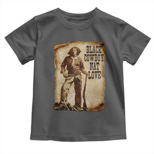 Black Cowboy Nat Love Toddler T Shirt African American Western Rodeo Melanin Black History Texas TS10 Dark Heather Print Your Wear