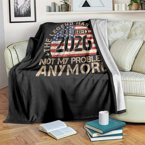 The Legend Has Retired 2026 Throw Blanket Not My Problem Anymore American Flag Coworker Retirement Gifts