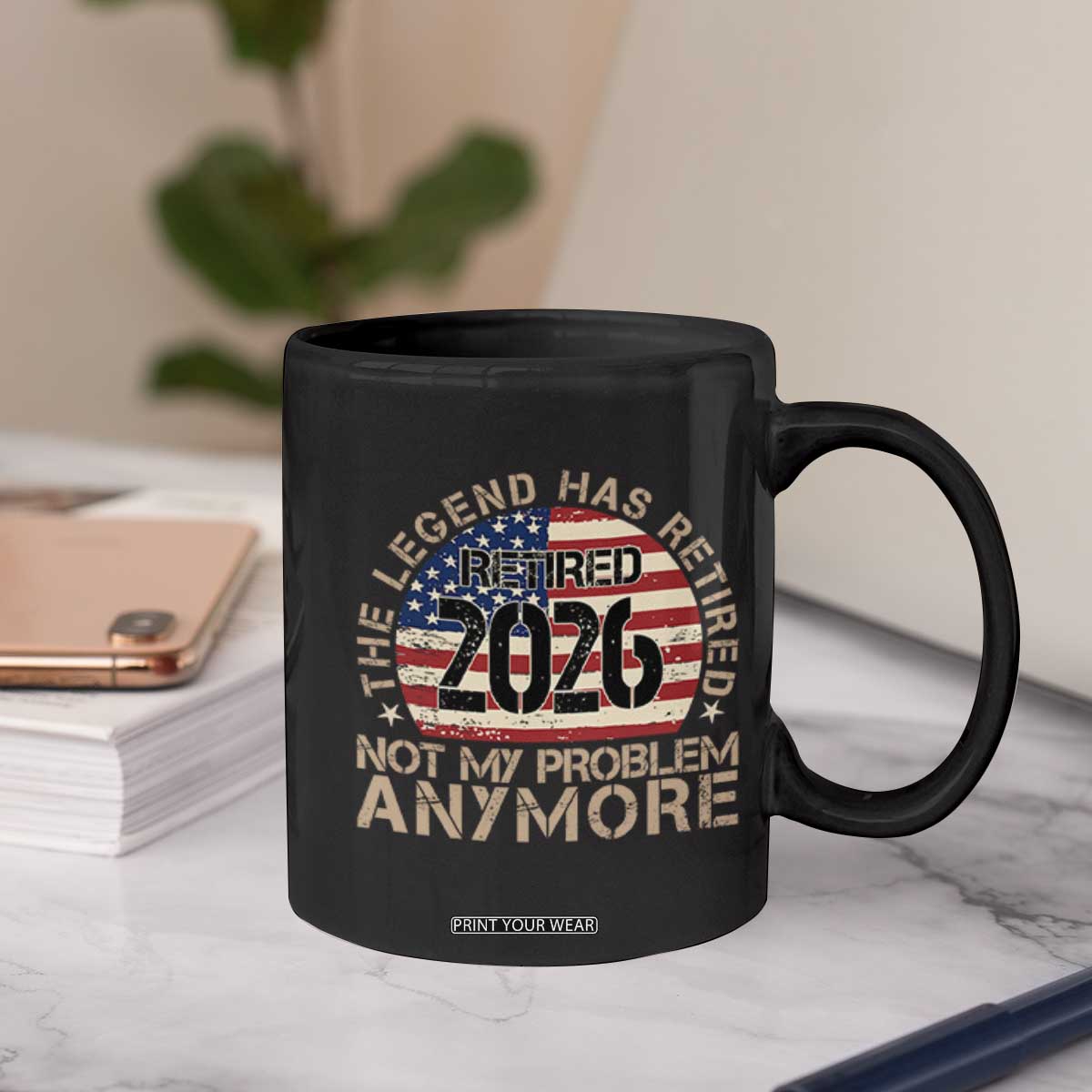 The Legend Has Retired 2026 Coffee Mug Not My Problem Anymore American Flag Coworker Retirement Gifts