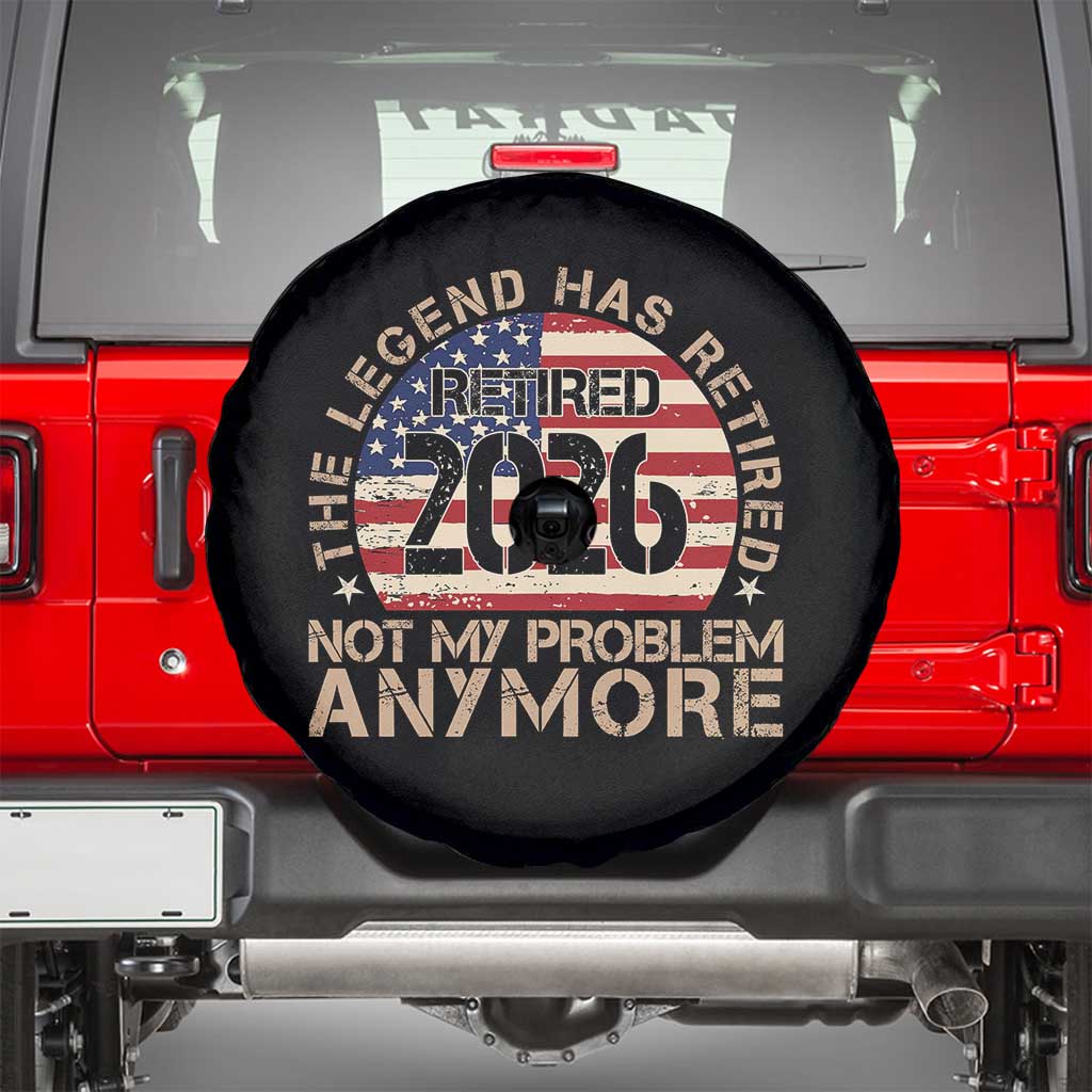 The Legend Has Retired 2026 Spare Tire Cover Not My Problem Anymore American Flag Coworker Retirement Gifts
