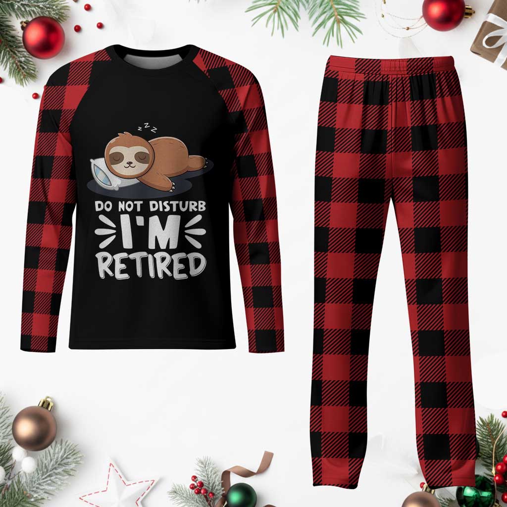 Funny Retirement Gifts Plaid Pajama Set Do Not Disturb Im Retired Sloth TS10 Buffalo Plaid Print Your Wear