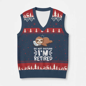 Funny Retirement Gifts V-Neck Knit Sweater Vest Do Not Disturb Im Retired Sloth