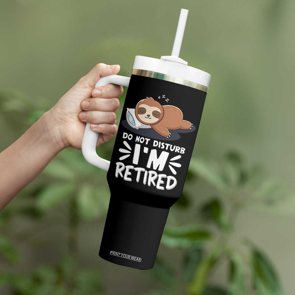 Funny Retirement Gifts Tumbler With Handle Do Not Disturb Im Retired Sloth