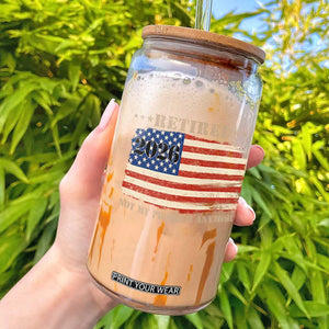 Retirement 2026 Glass Can Vintage Retired Not My Problem Anymore American Flag