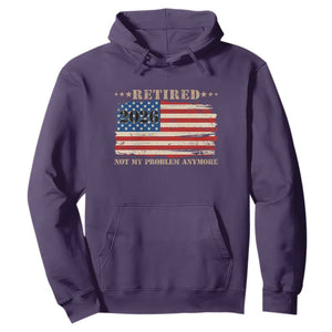 Retirement 2026 Hoodie Vintage Retired Not My Problem Anymore American Flag
