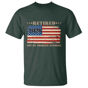 Retirement 2026 T Shirt Vintage Retired Not My Problem Anymore American Flag
