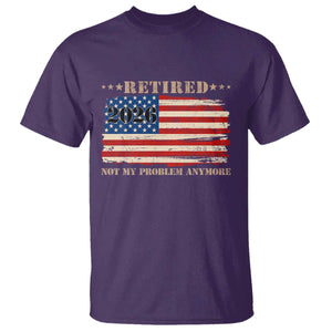 Retirement 2026 T Shirt Vintage Retired Not My Problem Anymore American Flag