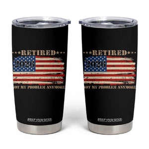 Retirement 2026 Tumbler Cup Vintage Retired Not My Problem Anymore American Flag