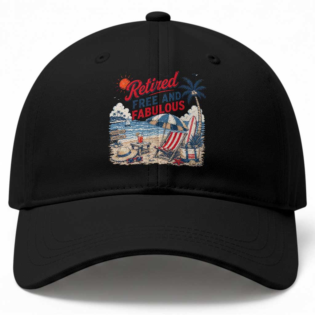 Retirement Gifts For Her Baseball Cap Retro Retired Free And Fabulous Beach Summer Vacation Vintage