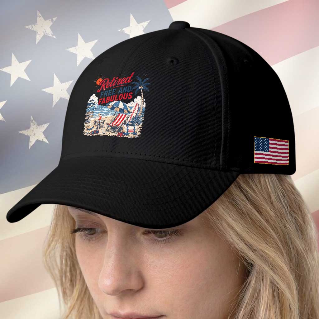 Retirement Gifts For Her Baseball Cap Retro Retired Free And Fabulous Beach Summer Vacation Vintage