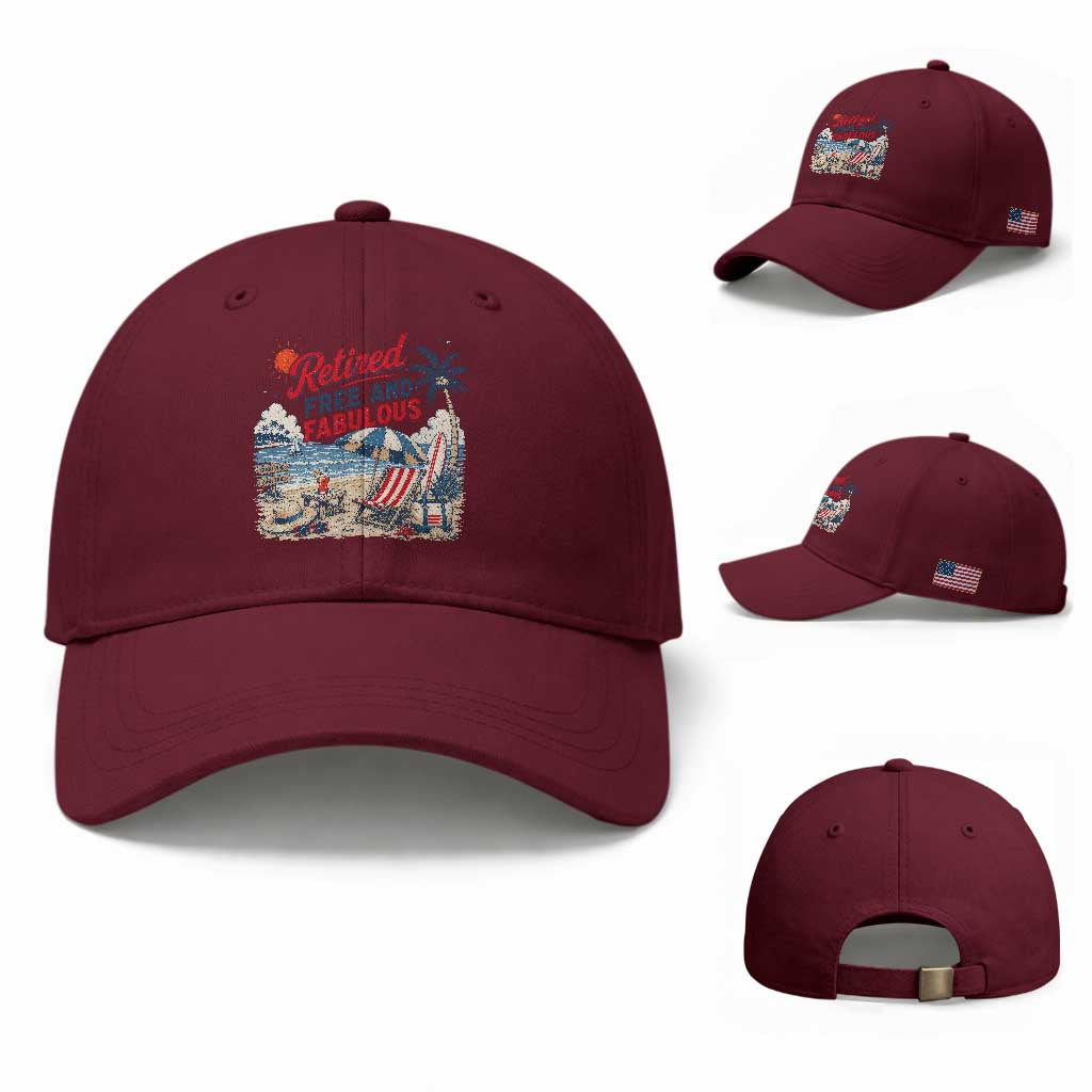 Retirement Gifts For Her Baseball Cap Retro Retired Free And Fabulous Beach Summer Vacation Vintage