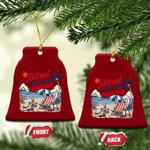Retirement Gifts For Her Ceramic Ornament Retro Retired Free And Fabulous Beach Summer Vacation Vintage