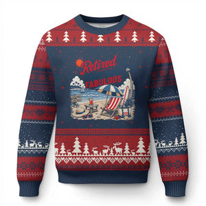 Retirement Gifts For Her Ugly Christmas Sweater Retro Retired Free And Fabulous Beach Summer Vacation Vintage