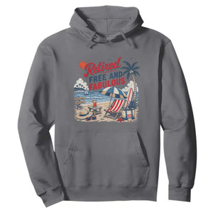Retirement Gifts For Her Hoodie Retro Retired Free And Fabulous Beach Summer Vacation Vintage