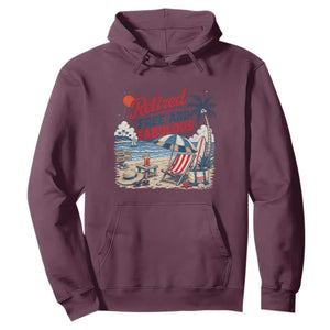 Retirement Gifts For Her Hoodie Retro Retired Free And Fabulous Beach Summer Vacation Vintage