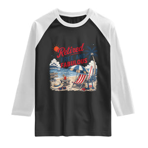Retirement Gifts For Her Raglan Shirt Retro Retired Free And Fabulous Beach Summer Vacation Vintage