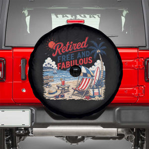 Retirement Gifts For Her Spare Tire Cover Retro Retired Free And Fabulous Beach Summer Vacation Vintage