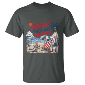 Retirement Gifts For Her T Shirt Retro Retired Free And Fabulous Beach Summer Vacation Vintage