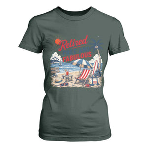 Retirement Gifts For Her T Shirt For Women Retro Retired Free And Fabulous Beach Summer Vacation Vintage