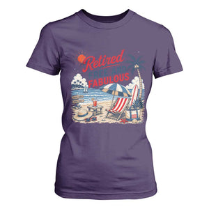 Retirement Gifts For Her T Shirt For Women Retro Retired Free And Fabulous Beach Summer Vacation Vintage