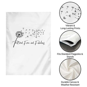 Happy Retirement Gifts For Woman Garden Flag Retired Free And Fabulous Dandelion