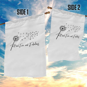 Happy Retirement Gifts For Woman Garden Flag Retired Free And Fabulous Dandelion