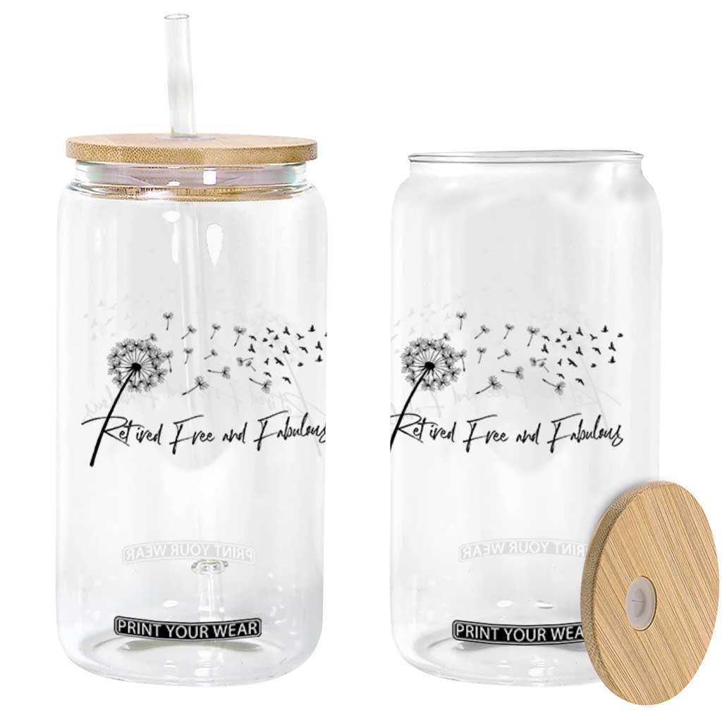 Happy Retirement Gifts For Woman Glass Can Retired Free And Fabulous Dandelion
