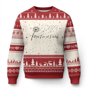 Happy Retirement Gifts For Woman Ugly Christmas Sweater Retired Free And Fabulous Dandelion
