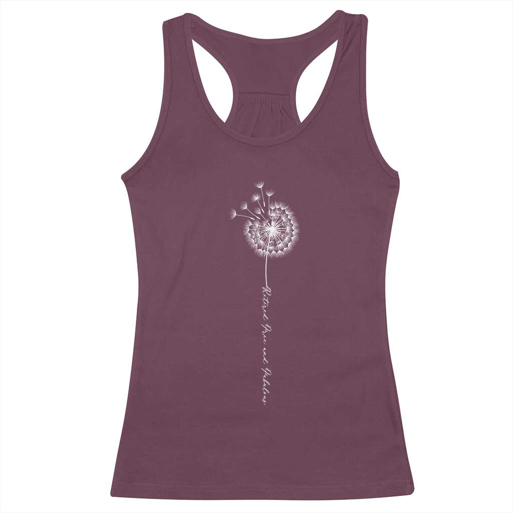 Retirement Gifts For Her Racerback Tank Top Retired Free And Fabulous Dandelion