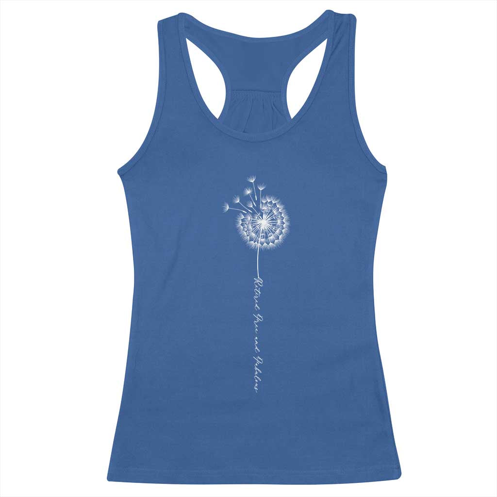Retirement Gifts For Her Racerback Tank Top Retired Free And Fabulous Dandelion